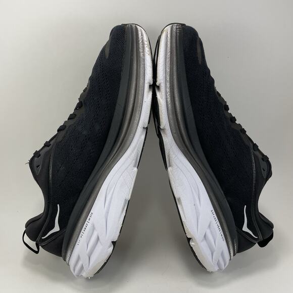 Hoka One One Bondi 8 Running Shoes Mens 11 D Black White Athletic Sneakers - Picture 6 of 12